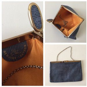 Vintage Navy Blue Leather Purse